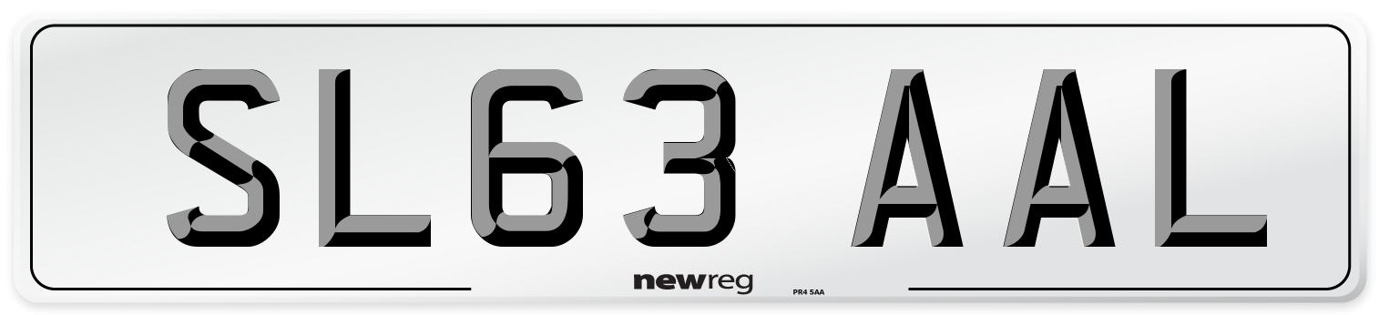 SL63 AAL Number Plate from New Reg